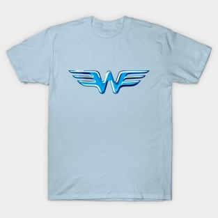 Letter W Flying Bird Wings with Embossed sparkling Metallic Effect T-Shirt